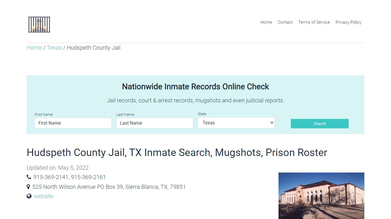 Hudspeth County Jail, TX Inmate Search, Mugshots, Prison ...