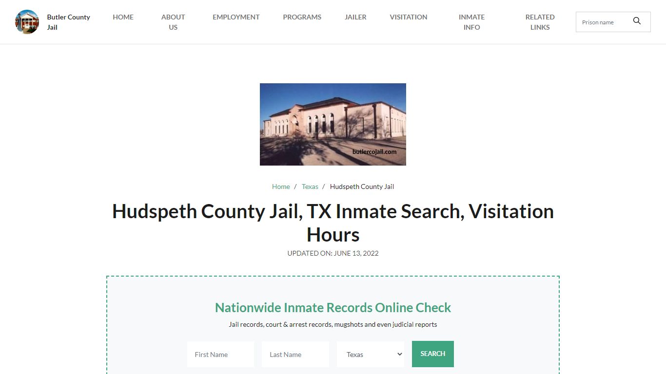 Hudspeth County Jail, TX Inmate Search, Visitation Hours